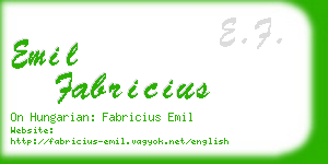 emil fabricius business card